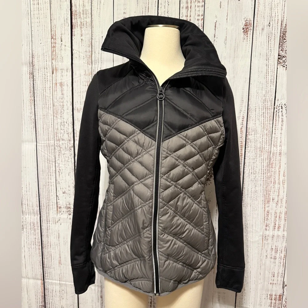 Michael Kors Black and Gray Puffer Jacket